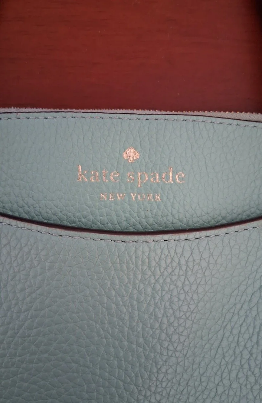 Kate‎ Spade Monica Satchel /Crossbody Handbag Tiffany Blue Pebbled Leather EUC